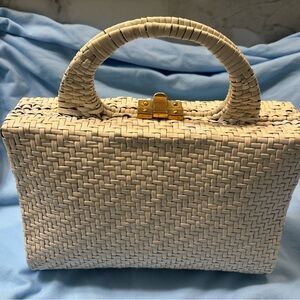Vintage 60-70s Cream Woven Handbag